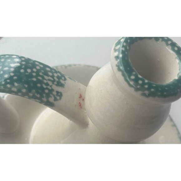 Ceramic 2-pc. Winter Holidays Christmas Tree Candle Holder and Dish Platter-READ - Picture 7 of 16